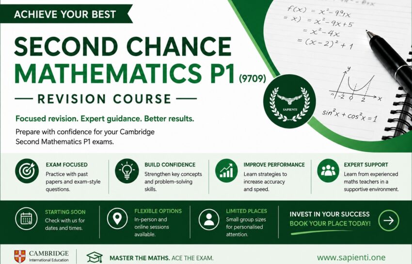  SECOND CHANCE MATHEMATICS P1 (9709) REVISION